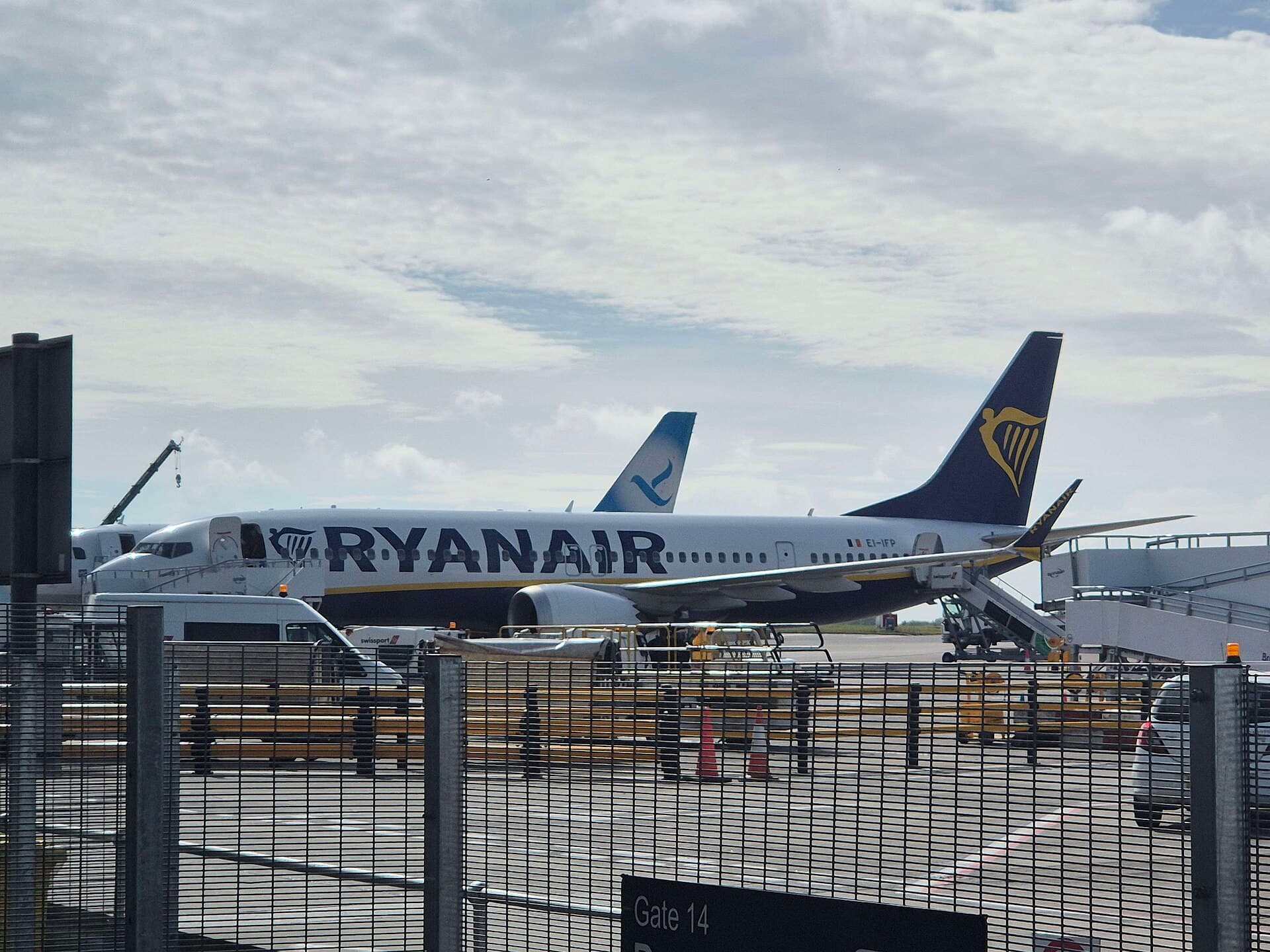 Ryanair Boeing 737 MAX 8-200 parked on the apron